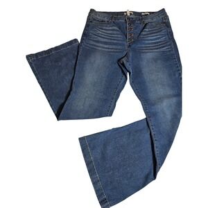 Sofia Jeans Melisa Flare High Rise Button Fly Jeans Blue Size 16